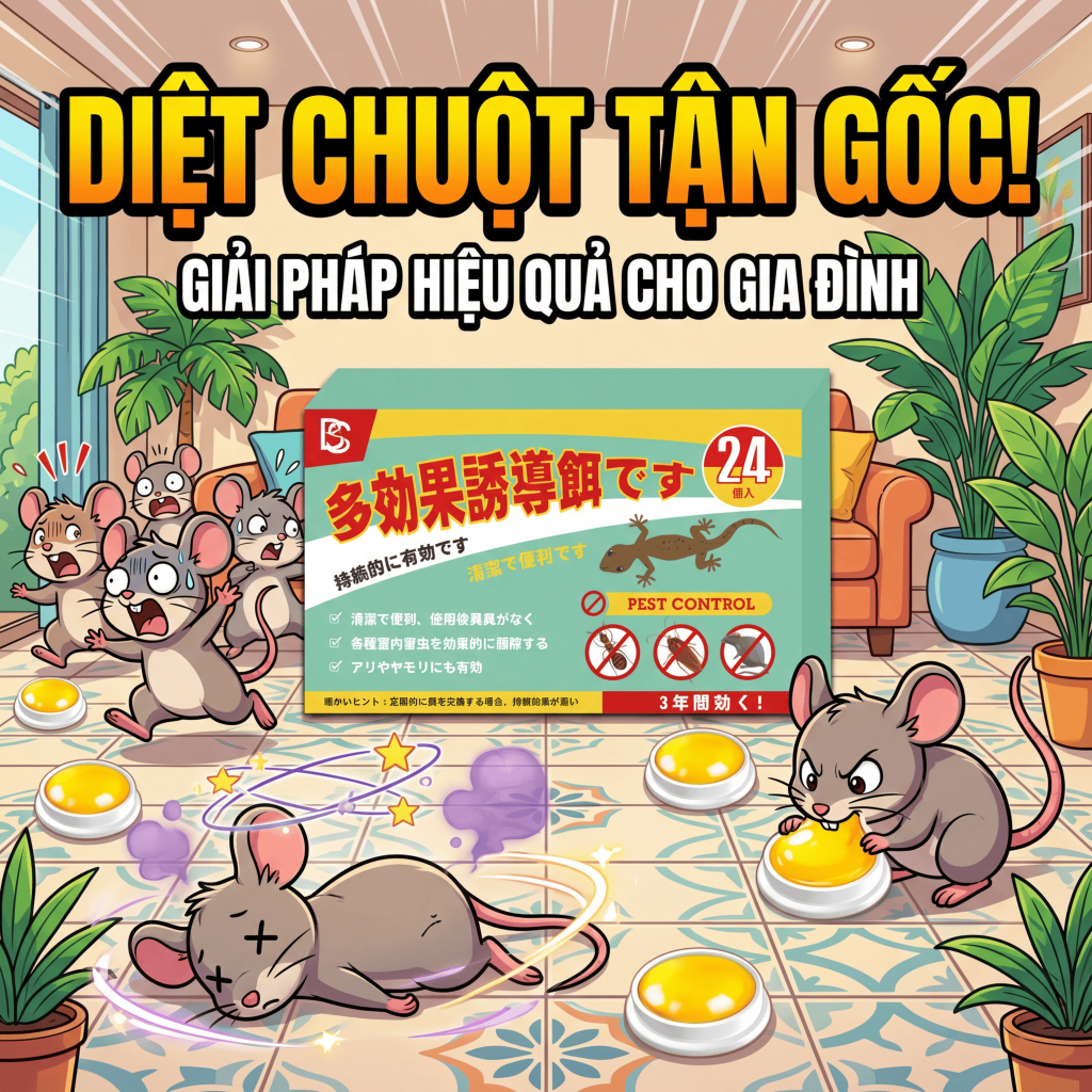 Bả diệt chuột–  Thuốc diệt chuột Diệt chuột liên tục, bảo vệ cả gia đình. Thiết kế dạng hạt, tiện lợ