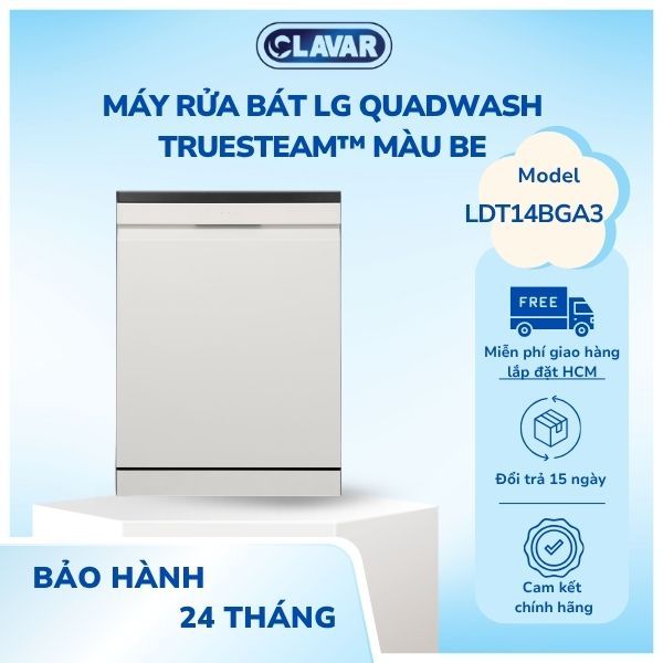 Máy rửa chén LG QuadWash™ Steam: LDT14BGA3