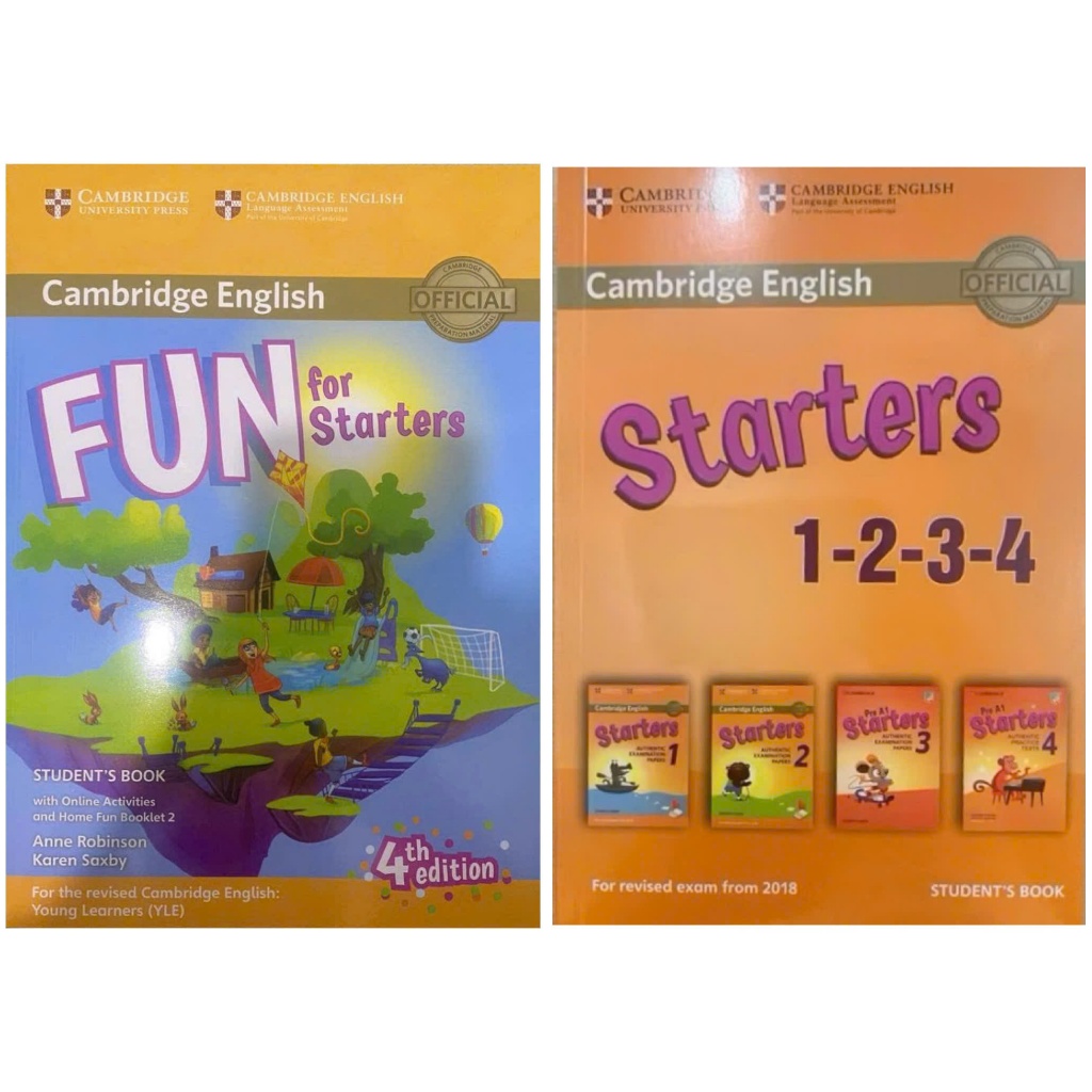 Bộ sách Fun For Starters (4th edition) + sách Starters in gộp 1-2-3-4