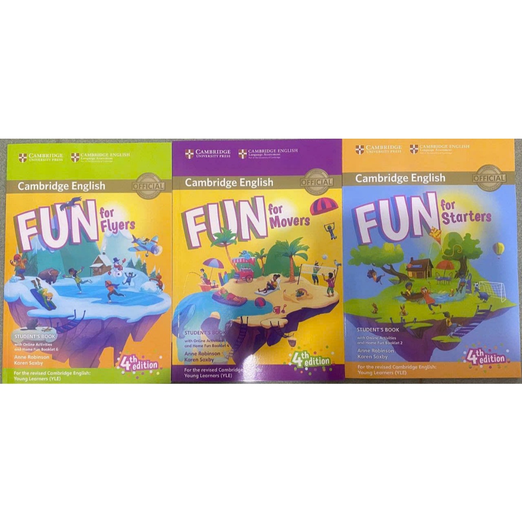 Bộ 3 sách Fun For Starters + Movers + Flyers (4th edition)