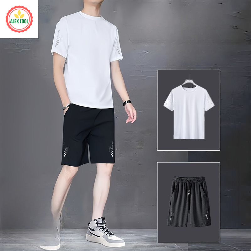 Alex cool Đồ Bộ Quần Áo Thể Thao Nam Mùa Hè Chất Thun Lạnh Co Giãn 4 Chiều Gía rẻ Alex cool 012 Alex