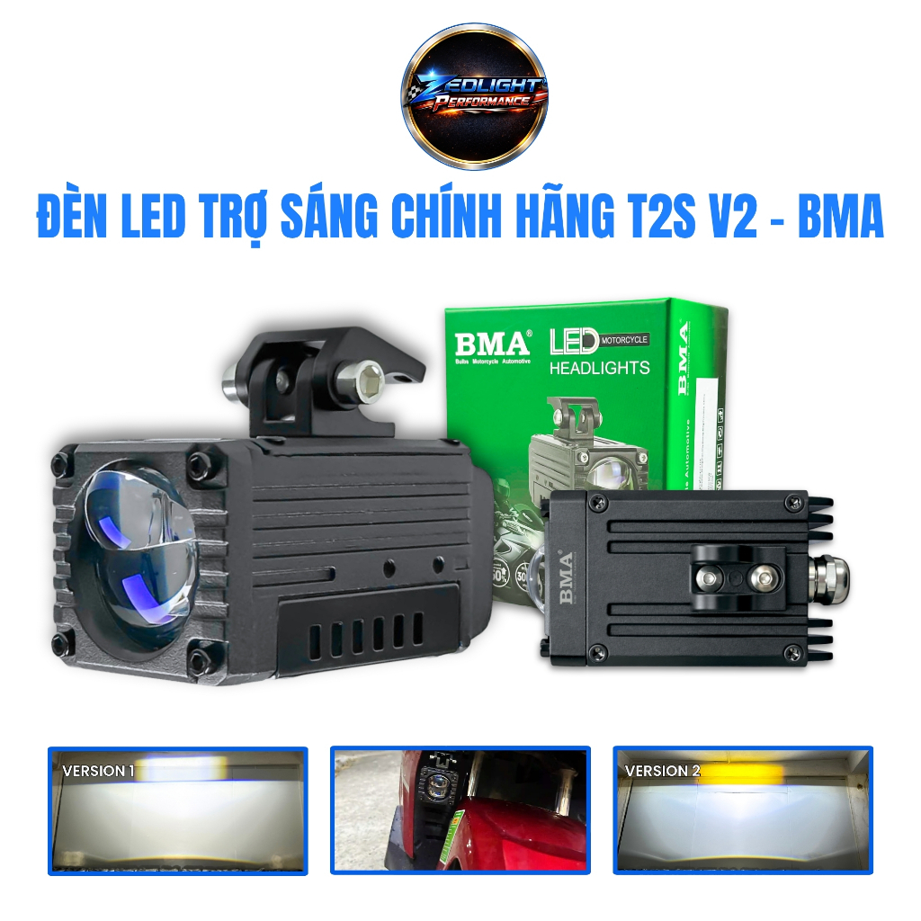 Đèn Sáng Bi Cầu T2S V2 BMA -Đường Chân Bóng Săc Chống Nước IP68, Dùng Cho Xe Tải, Ô Tô, Xe Máy, Bảo 