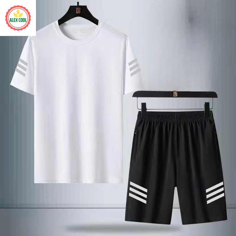 Alex cool Đồ Bộ Quần Áo Thể Thao Nam Mùa Hè Chất Thun Lạnh Co Giãn 4 Chiều Gía rẻ Alex cool 018 Alex