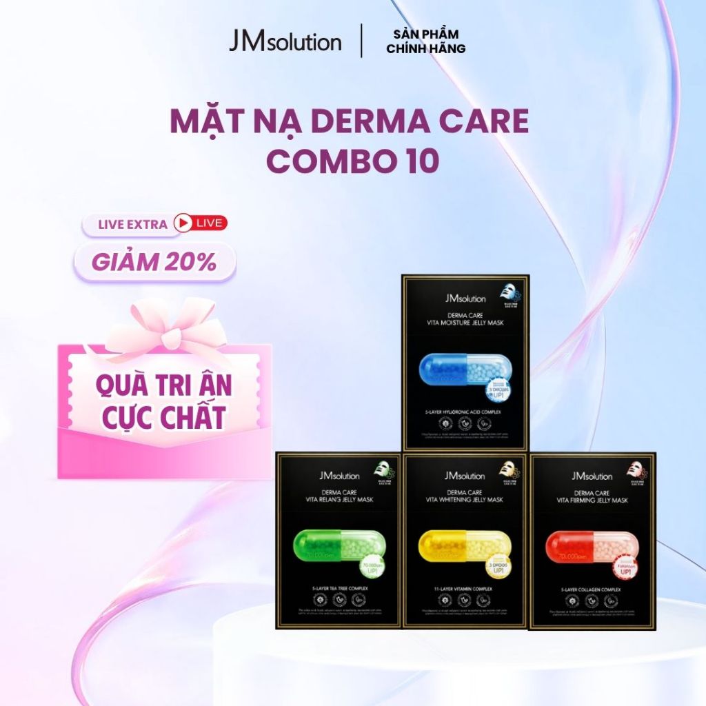 COMBO 10 MIẾNG MẶT NẠ JMsolution Derma Care Vita Jelly Mask 30ml x10 – Dưỡng Ẩm, Làm Dịu, Sáng Da, S