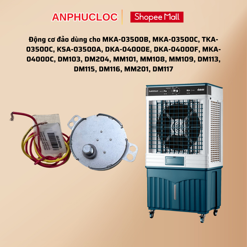 Động cơ đảo quạt đều hòa dùng Daikiosan DM103, DM204, MM101, MM108, MM109, DM113, DM115, DM116,DM117