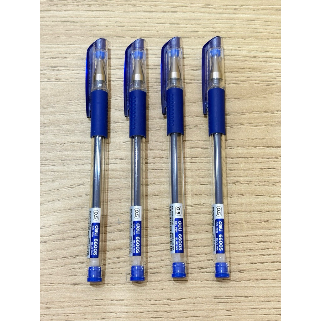 Combo 10 bút gel xanh Deli 6600S ngòi 0.5mm