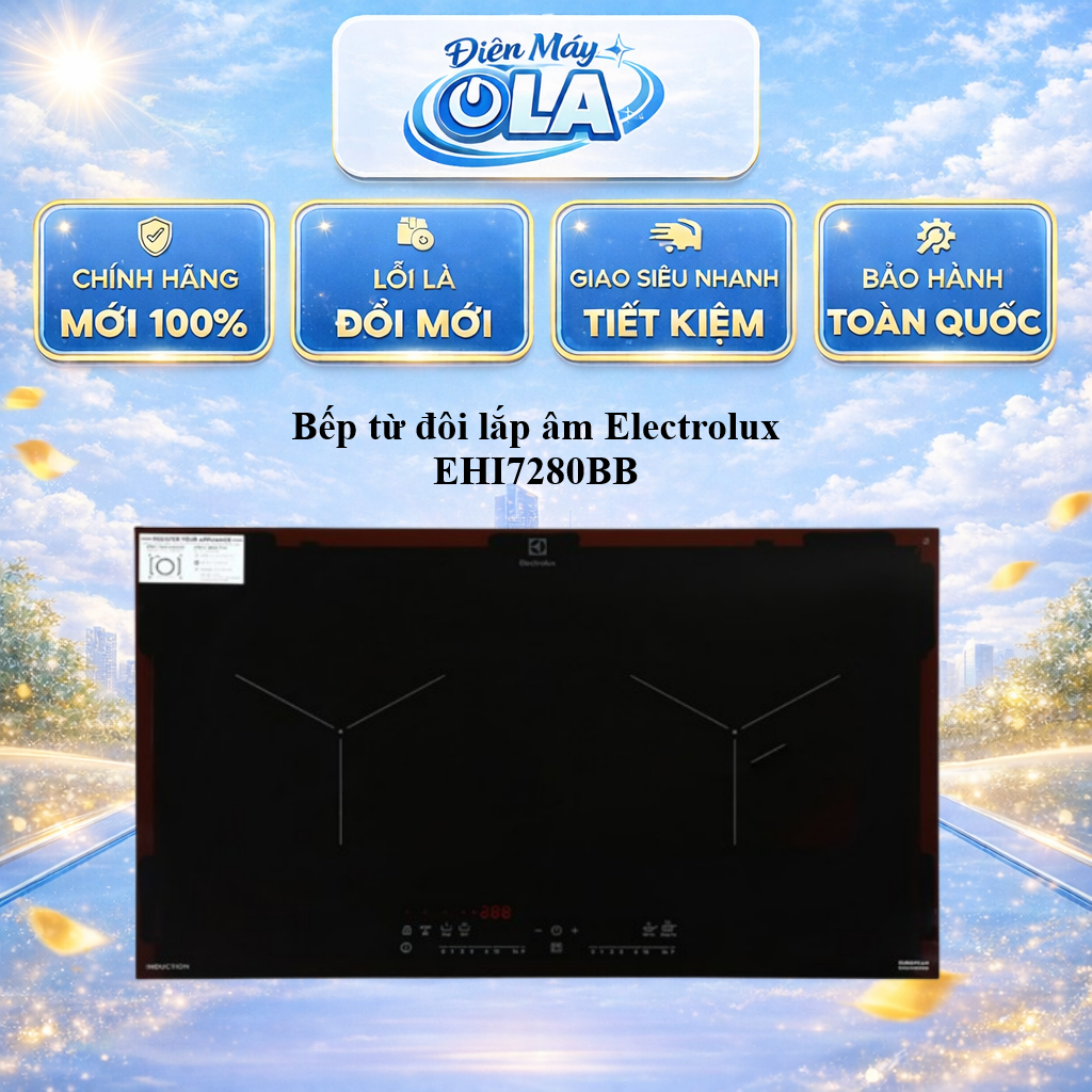 EHI7280BB - Bếp từ đôi lắp âm Electrolux EHI7280BB - BẢO HÀNH CHÍNH HÃNG - GIAO TOÀN QUỐC
