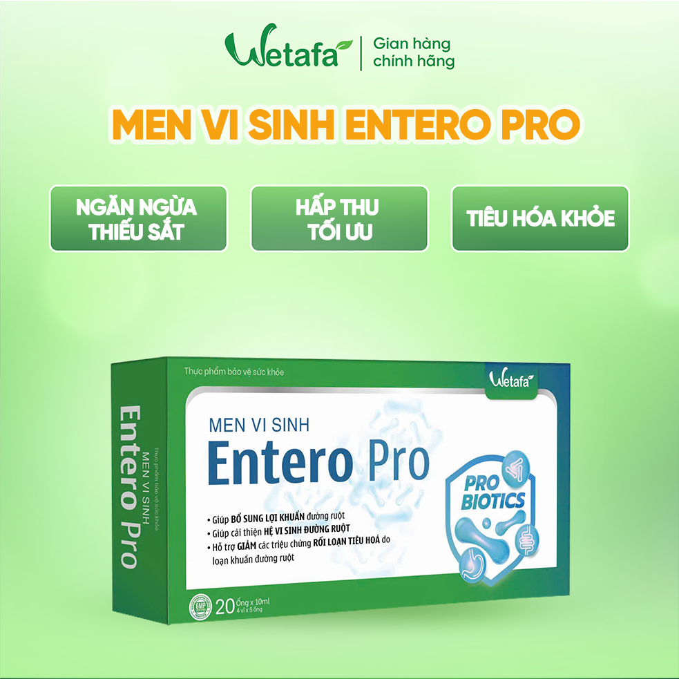 Men vi sinh Entero Pro 20 ống - Bổ Sung Lợi Khuẩn, Hỗ Trợ Tiêu Hóa Cho Bé & Người Lớn