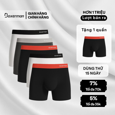 Combo 6 Quần lót nam thoáng khí boxer Brief - 3D PRO Boxerman, Quần sịp cho nam đùi Ép nhiệt định hình, ôm body