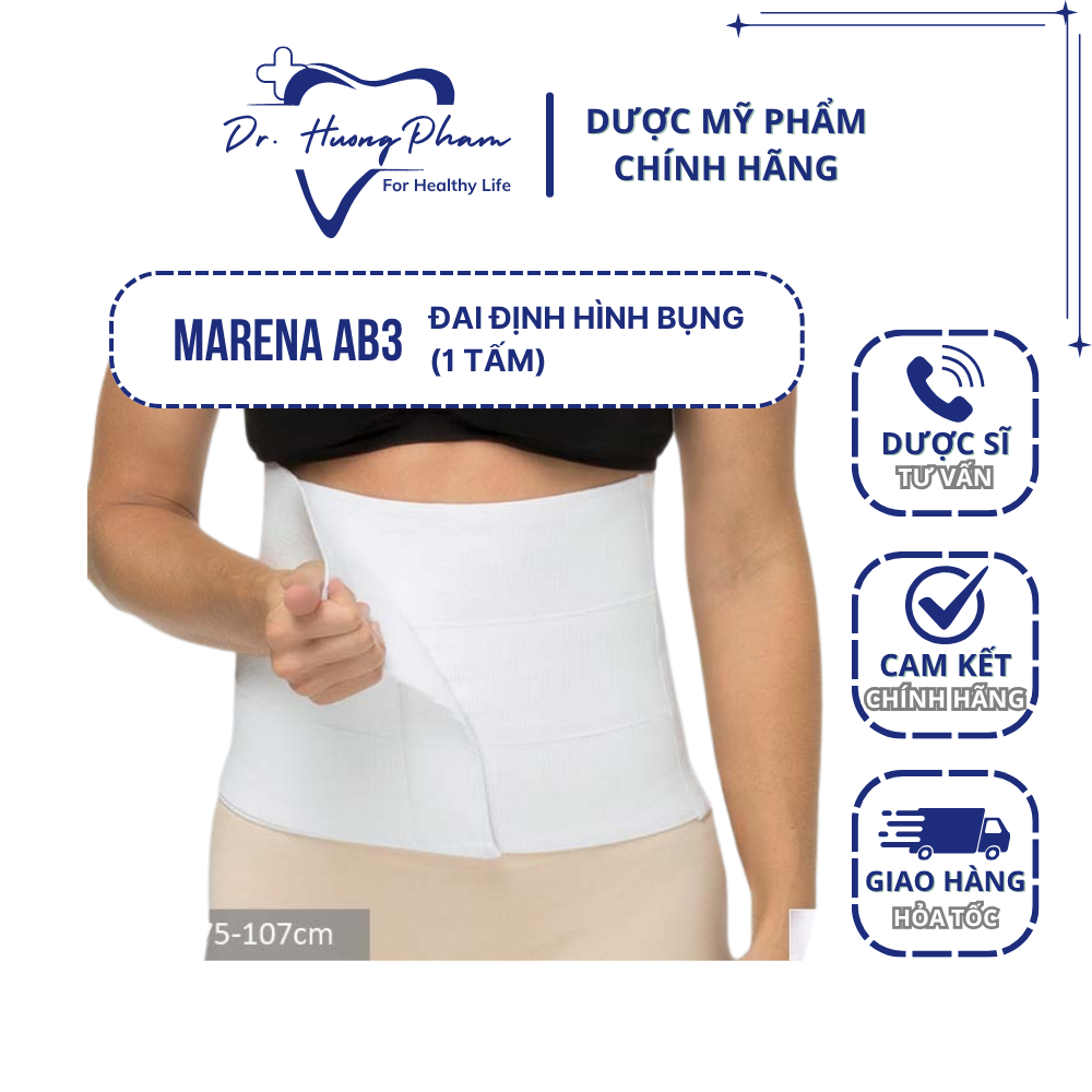 Đai định hình bụng cho nam/nữ (1 tấm) MARENA FLEXFIT AB3 - Đai bó bụng sau hút mỡ, tạo hình thành bụ