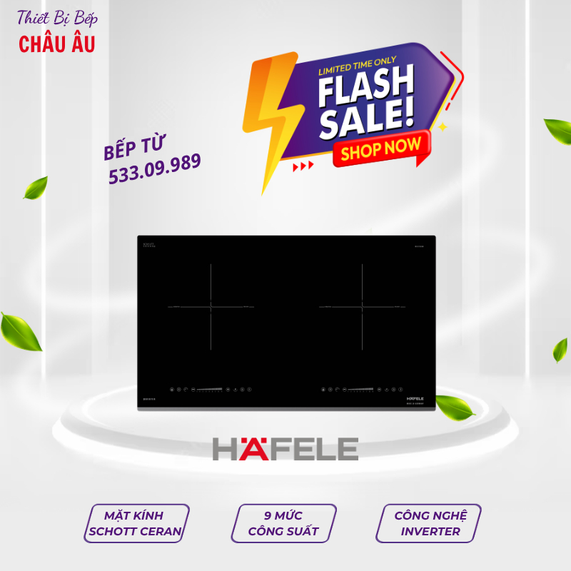 Bếp từ đôi Hafele HC‑I7326B – thiết kế âm bàn sang trọng, hiện đại