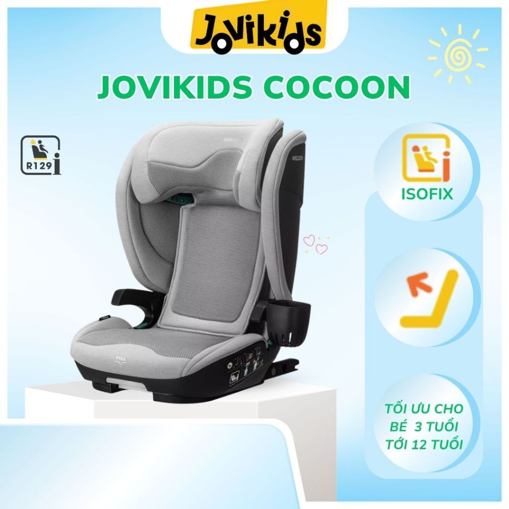 Ghế ô tô trẻ em Welldon Cocoon - Carseat cho bé 15 tháng - 12 tuổi (76-150cm) chuẩn i-Size Jovikids