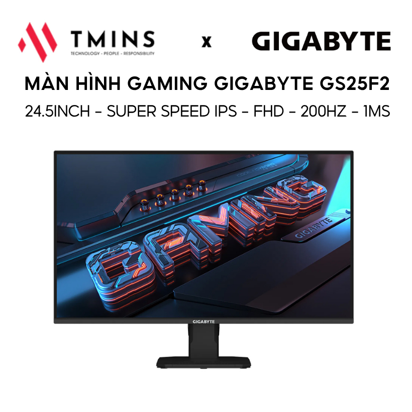 Màn hình gaming Gigabyte GS25F2 (24.5inch/Super Speed IPS/FHD/200Hz/1ms) - Hàng chính hãng