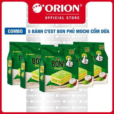 [LIVESTREAM] Combo 5 Túi Bánh Cest Bon Mochi Cốm Dừa (5 Gói/Túi)