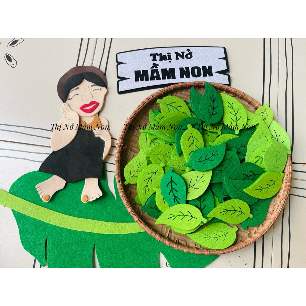Set 30 lá nỉ trang trí mầm non đồ dùng tự tạo