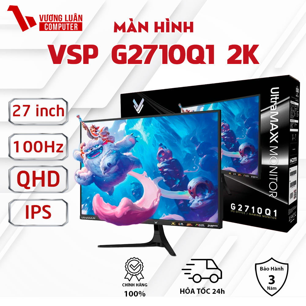 Màn Hình VSP G2710Q1 - 27 inch - 2K - IPS - 100Hz - Chính Hãng FULL.VAT