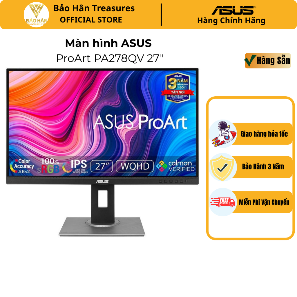 Màn Hình ASUS ProArt PA278QV Gen2 (PA278QGV) 120Hz QHD IPS - Hàng Chính Hãng