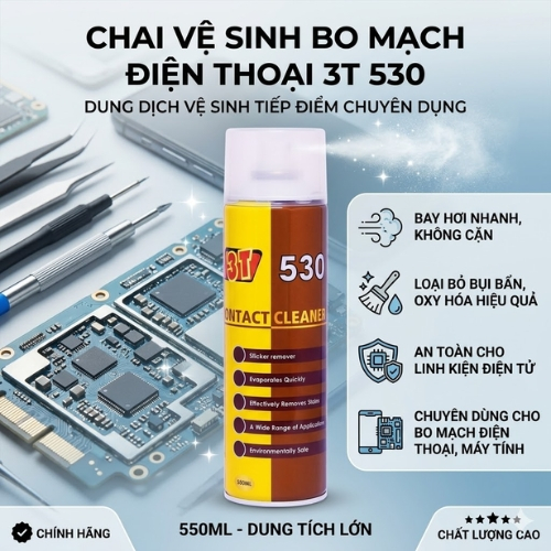 [CHÍNH HÃNG] Chai Xịt Vệ Sinh Bo Mạch 3T 530 550ml, Chuyên Dụng Vệ Sinh Linh Kiện Điện Tử