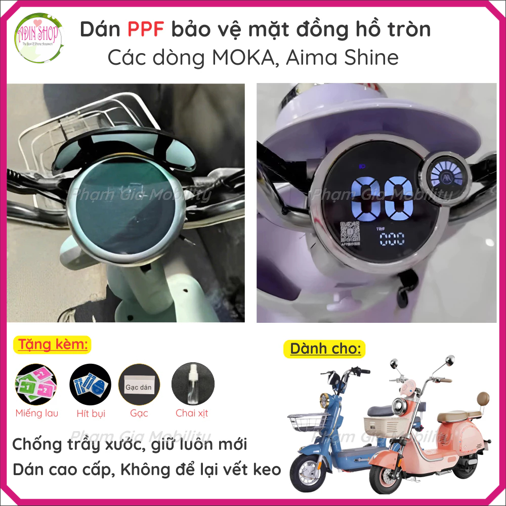 Dán màn hình mặt tròn cho đồng hồ xe điện Tailg JS50/ Type 3 Mima K2 Pro/ MOKA/ Aima Shine/ Osakar M