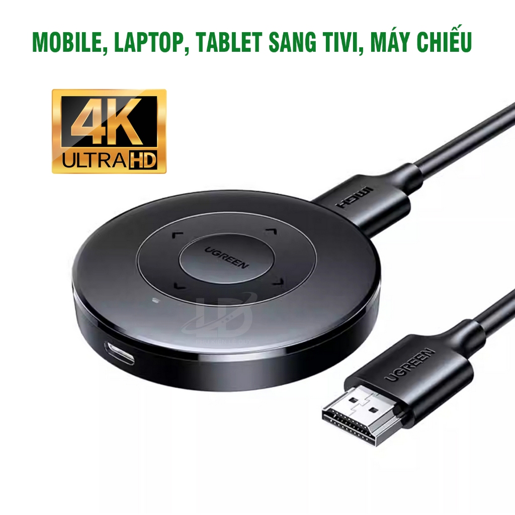 Ugreen 15674 - HDMI Không Dây kết nối Điện Thoại, Laptop sang Tivi, Máy chiếu chính hãng