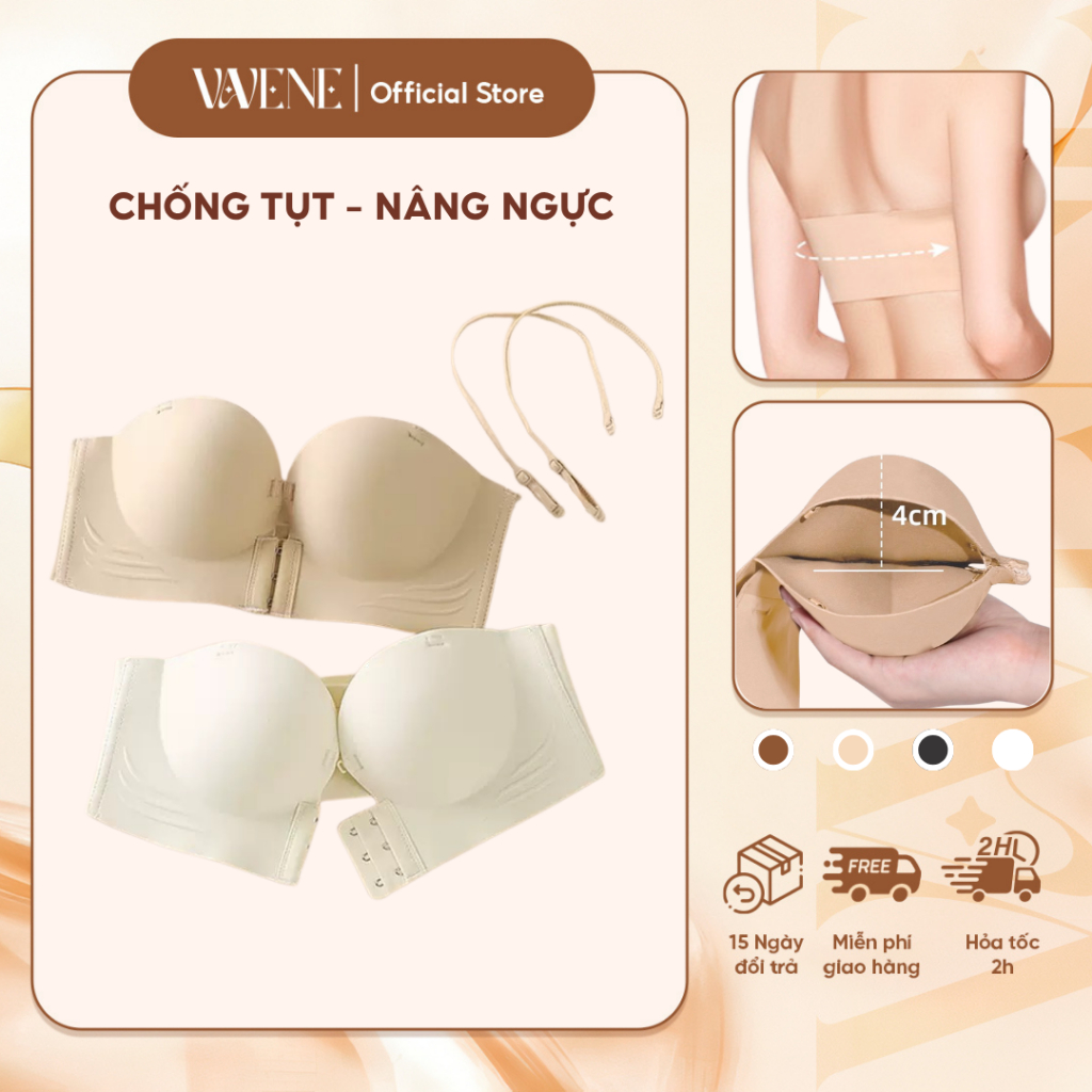 [LOẠI 1] Áo lót nữ DORIS cài trước nâng ngực, Áo ngực su AC667 không dây cài trước đệm dày 5cm Siêu 