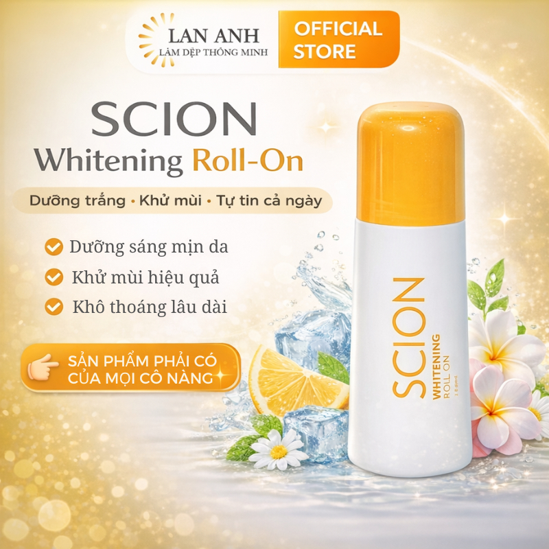 Lăn khử mùi Scion ngăn hôi nách không ố áo làm sáng da dưới cánh tay 75ml