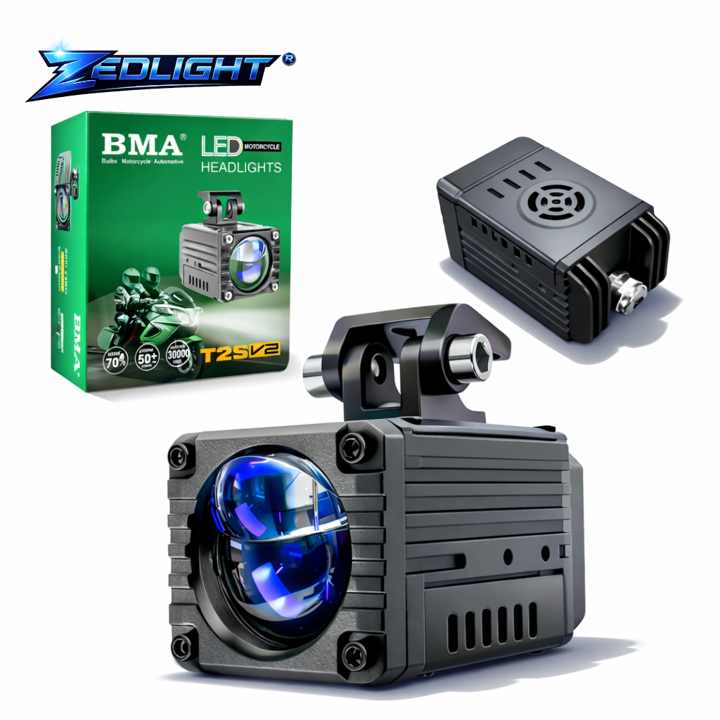 Đèn Trợ Sáng T2S V2 BMA - Ánh Sáng Chân Cắt Hình Thang Mới, Pha Laser Mắt Ếch, Chống Nước IP68 Lắp O