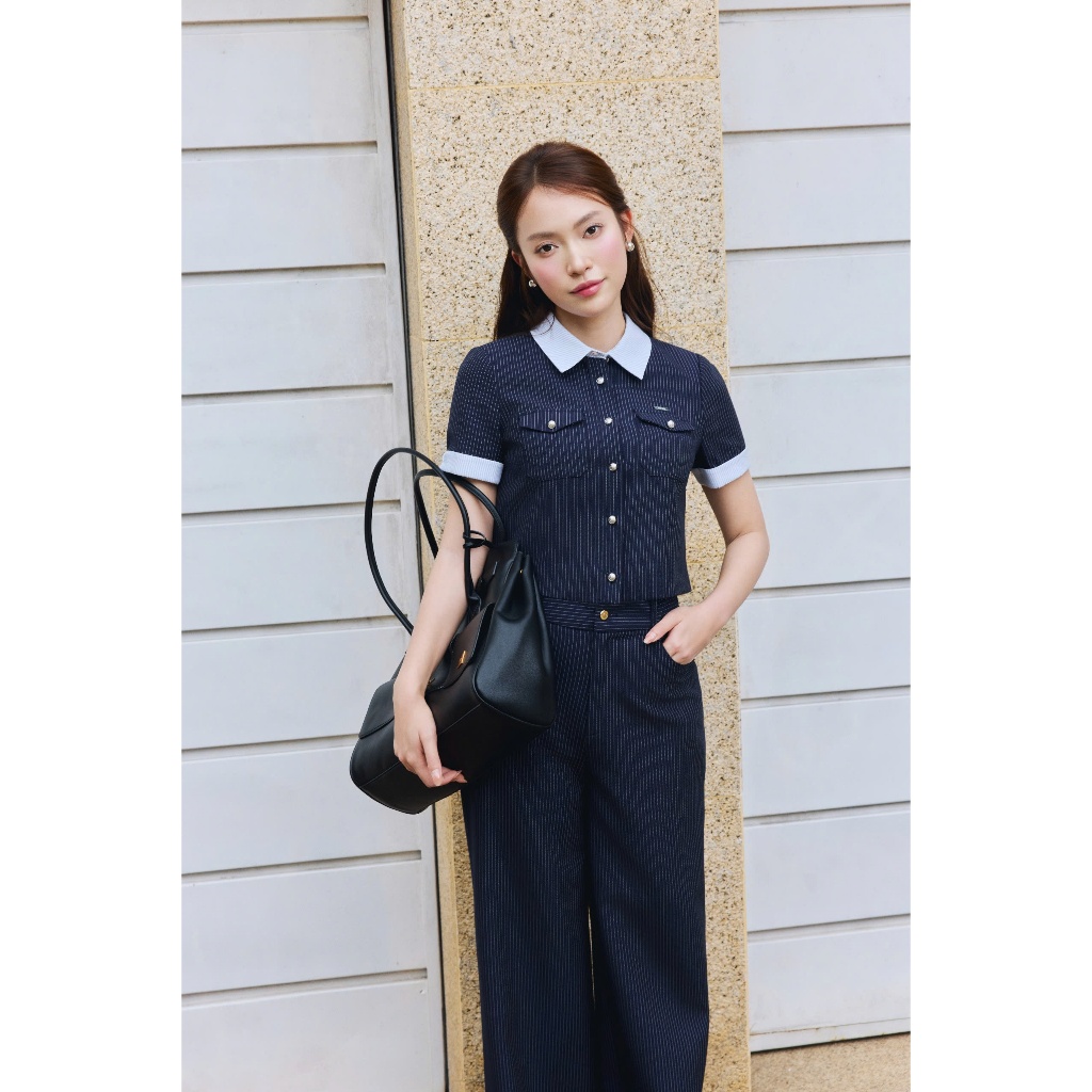 (Little Women) Quần suông tuýt sy kẻ, form basic, thanh lịch, tôn dáng thời trang thiết kế Calie QX076 | BigBuy360 - bigbuy360.vn