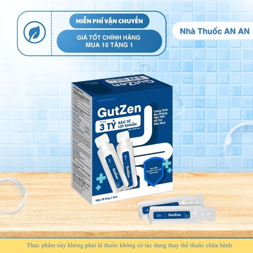 Men uống Entero Probiotic Gold và Gutzen Hỗ Trợ Bổ Sung Lợi Khuẩn Đường Ruột  Hộp 20 ống