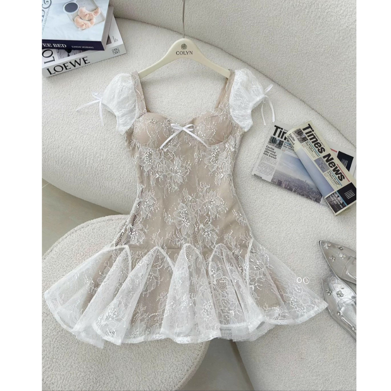 𝐕𝐍𝟎𝟏 ( 𝐁𝐈𝐆𝐒𝐈𝐙𝐄)  Đầm ngắn tùng xoè phối lưới đính nơ “ QC LƯỚI DA “ 𝐒 => 𝟑𝐗𝐋 - 𝐊𝐄̀𝐌 𝐐𝐔𝐀̂̀𝐍 ) by CarrotShop | BigBuy360 - bigbuy360.vn