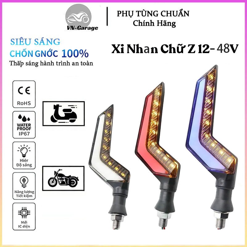 Xi nhan L21/Xi nhan Chữ Z12V-48V hiệu ứng lưỡi kiếm nổi bật dễ lắp đặt cho xe điện xe máy