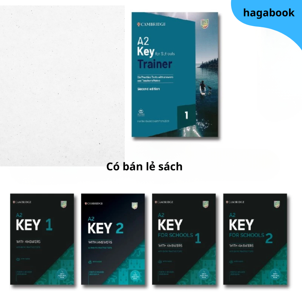 Sách - 5 cuốn in Luyện KET 2020 - A2 KEY 1,2 - A2 KEY for Schools 1,2 - Trainer 1 - tặng audio mp3