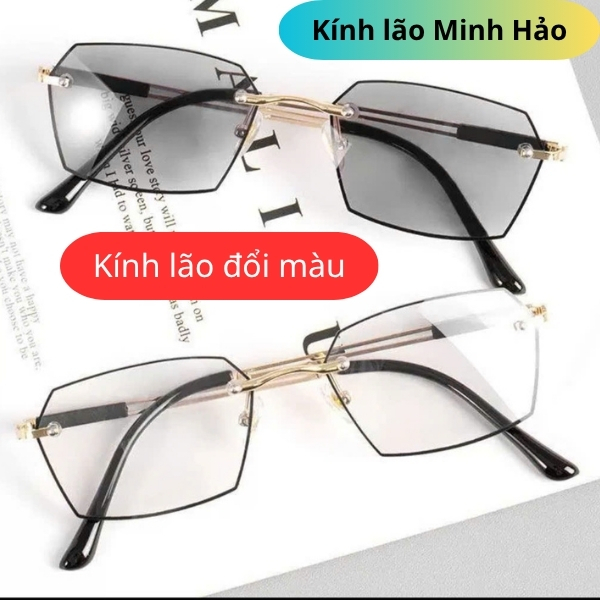 [Combo 2 Chiếc] Kính Lão, Kính Viễn Đọc Sách Đổi Màu Khi Ra Nắng - Gọng Titan Cao Cấp Đủ Độ 0 Đến 4.