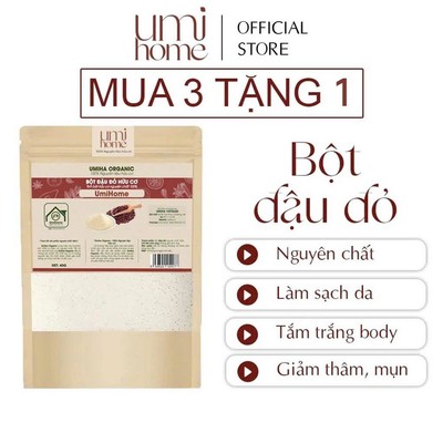 Bột đậu đỏ hữu cơ UMIHOME 40G - Đắp mặt nạ dưỡng da, tắm trắng, tẩy da chết mờ thâm với Bột đậu đỏ hữu cơ