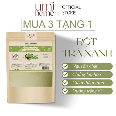 Bột Trà Xanh hữu cơ UMIHOME nguyên chất 40g đắp mặt nạ trắng da, ngừa mụn và thâm hiệu quả, chống lão hóa