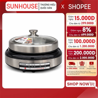 LẨU ĐIỆN SUNHOUSE 4 LÍT SHD4526 - Tích hợp 2 chức năng lẩu và nướng, Bảo hành chính hãng 12 tháng