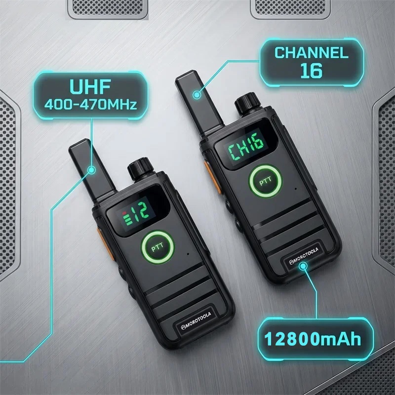Bộ 2 Máy bộ đàm Motorola  Bộ đàm UHF(400-470MHz) 5W Mini Walkie Talkie 16 Channel 12800Mah Khoảng cá