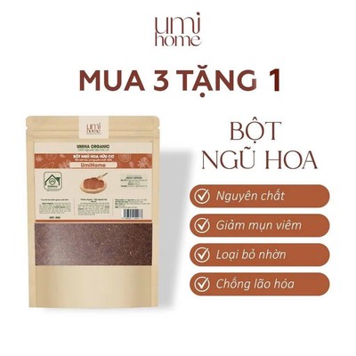 Hạt Ngũ Hoa hữu cơ UMIHOME nguyên chất 40g đắp mặt nạ ngừa mụn, mờ thâm, dưỡng da trắng mịn, se khít chân lông