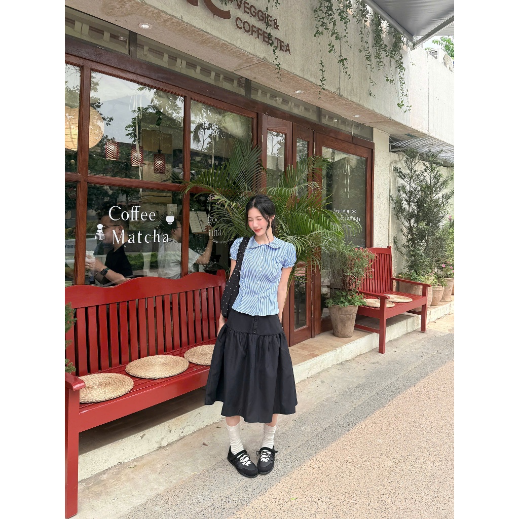 Chân váy lửng kaki chéo kiểu Nhật, Chân váy Sumi Skirt kaki kiểu Nhật - 29feb.closet - CV76 | BigBuy360 - bigbuy360.vn