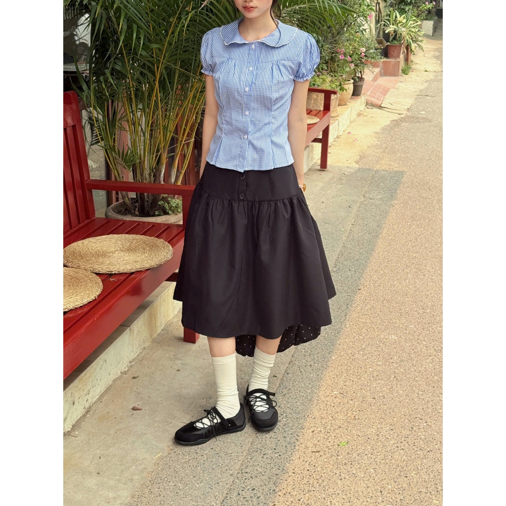 Chân váy lửng kaki chéo kiểu Nhật, Chân váy Sumi Skirt kaki kiểu Nhật - 29feb.closet - CV76 | BigBuy360 - bigbuy360.vn