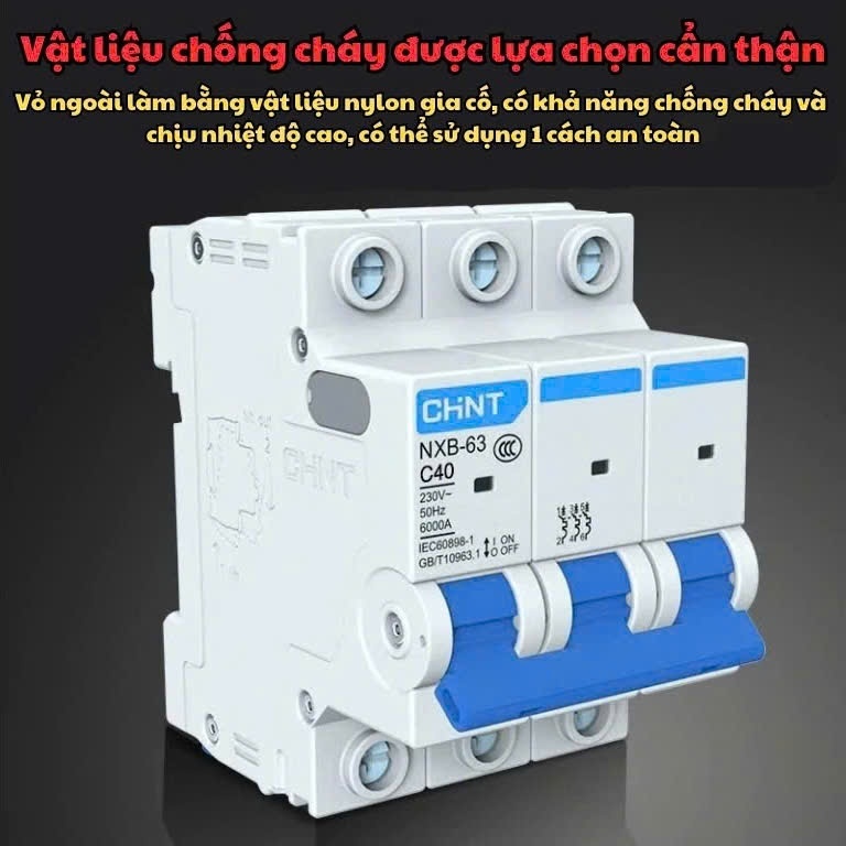 Aptomat MCB 3 Pha NXB-63 Chint 16A~63A Dòng Cắt 6kA