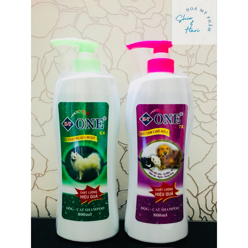 Dầu tắm sữa tắm chó mèo ONE 6X siêu mượt ONE 7X trị ghẻ-xà mâu, ve, rận, bọ chét, nấm da, ngứa, rụng