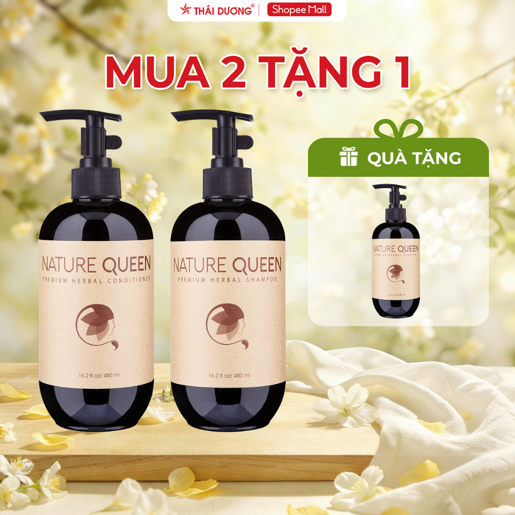 [Mua 2 tặng 1] Mua 2 chai Dầu gội Nature Queen hoặc Bộ gội xả Nature Queen 480ml/ 500 tặng 1 chai Na
