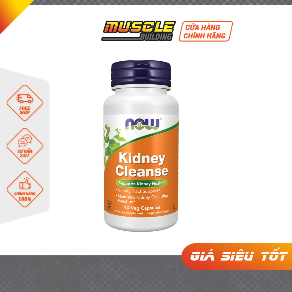 NOW Kidney Cleanse – Viên uống bổ thận, hỗ trợ tiết niệu, giúp thải độc, ngừa sỏi thận