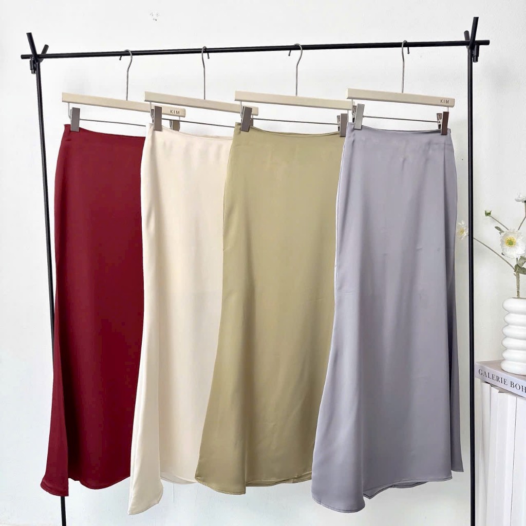 [Pamela Clothing] Chân váy dài chất lụa tô châu xinh xắn