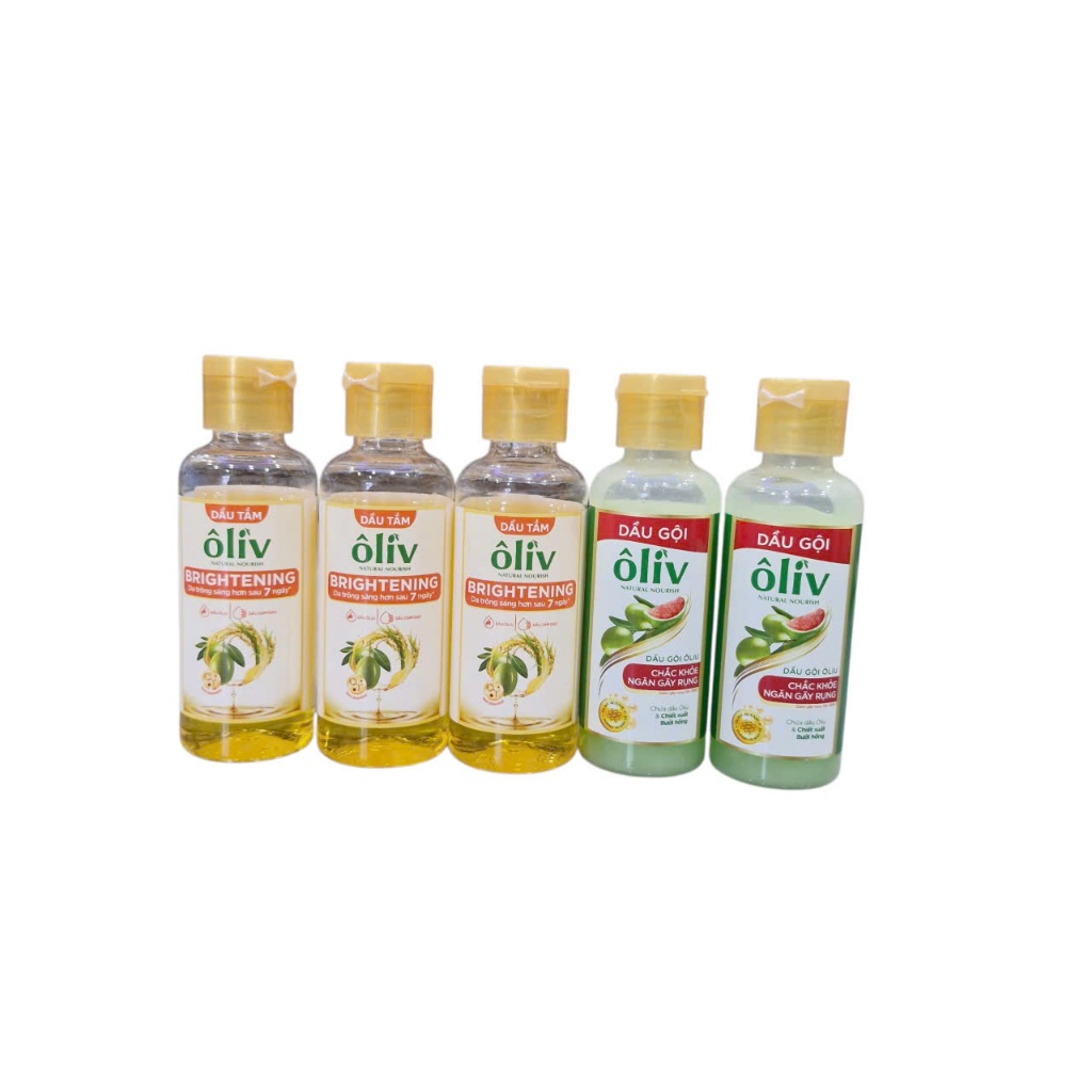Combo 5 món : 3 Chai dầu gội oliu ngăn ngừa gãy rụng 60ml+ 2 Chai Dầu Tắm tinh chất oliu 60ml/chai (