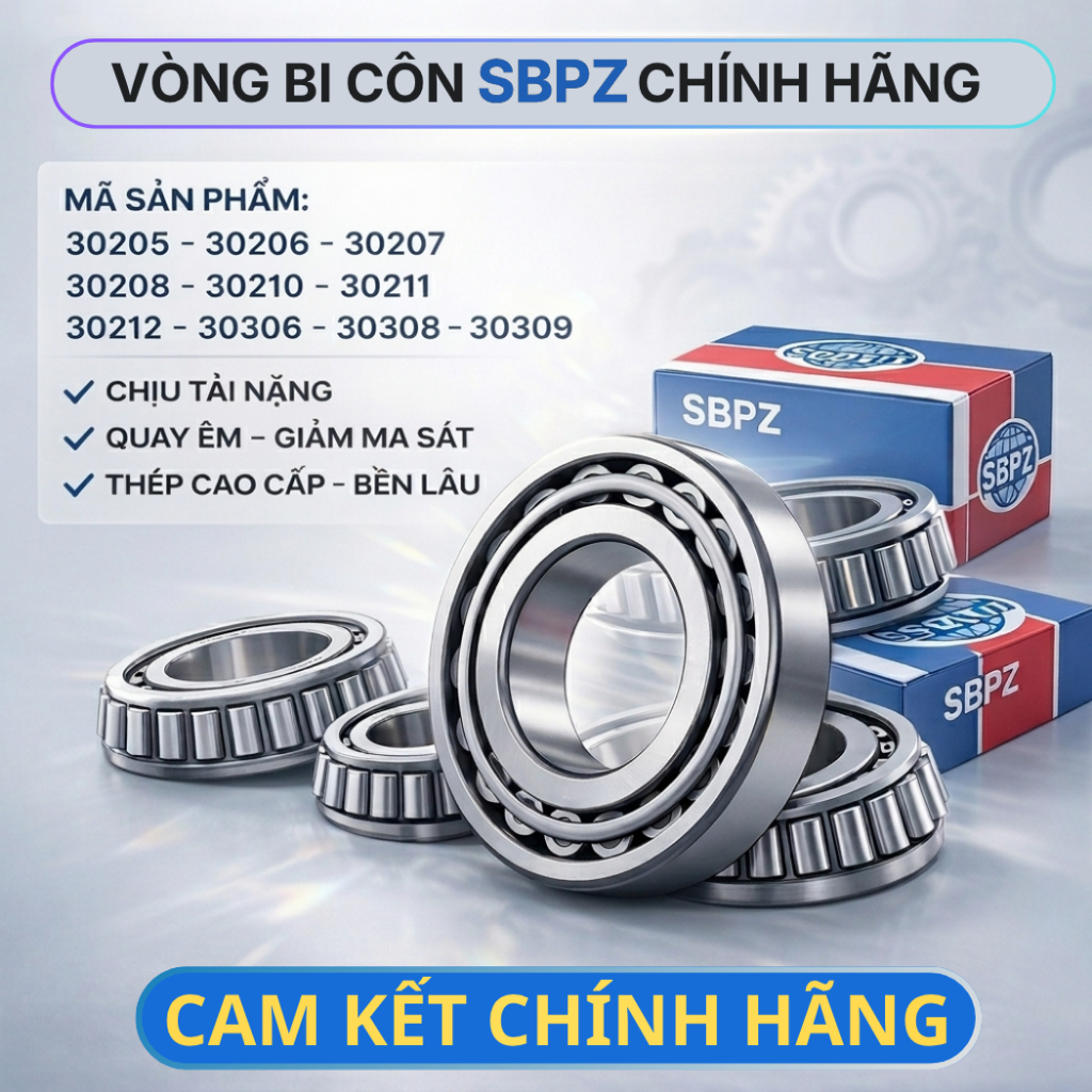 Bi Đũa, Bạc Đạn Côn SBPZ Chính Hãng 30205, 30206, 30207, 30208, 30210, 30211, 30212, 30306, 30308, 3