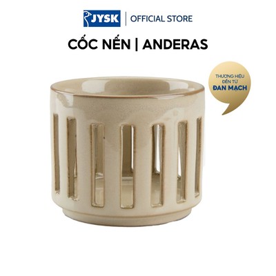 Cốc nến | JYSK ANDERAS | gốm | vàng cát | Ø8xC7cm