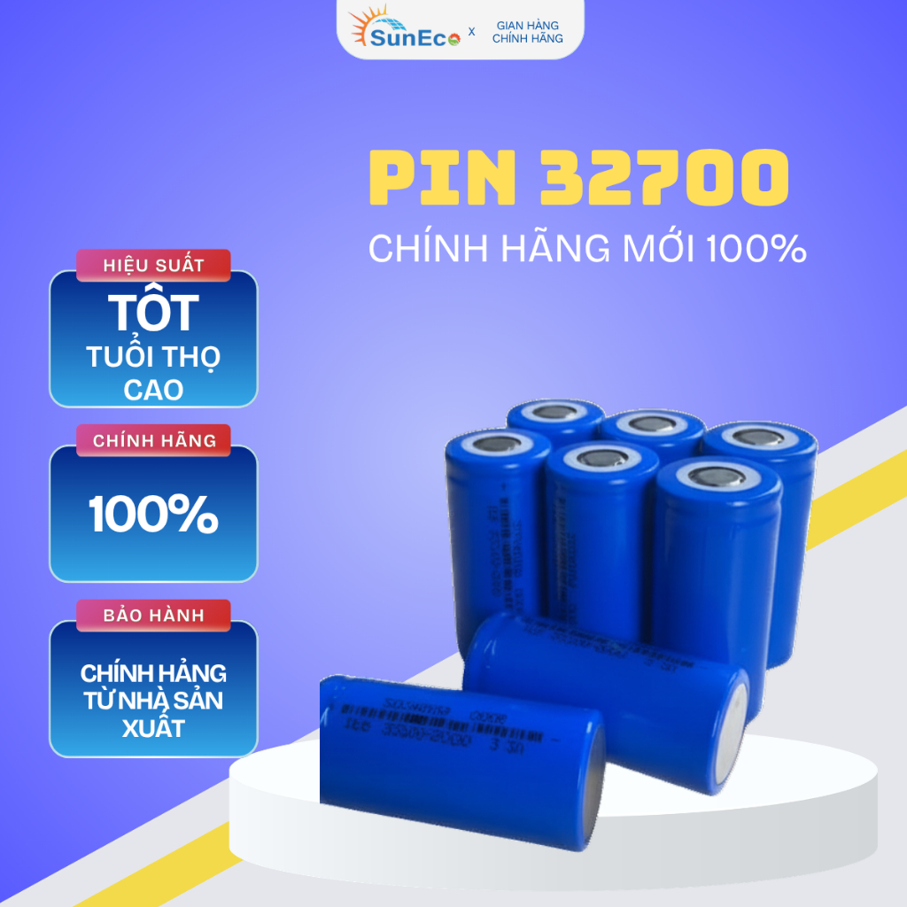 ĐỔ SỈ - BÁN BUÔN Pin Sạc 32700 Mới  Suneco Dùng Cho Đóng Bình Xe Máy, NLMT