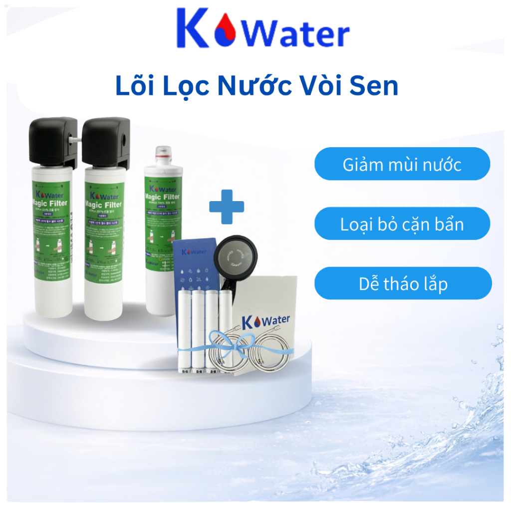 Lõi Lọc Nước Vòi Sen K-Water 400S (KW200 / KW600) – Lọc Cặn, Khử Clo, Lõi Thay Thế